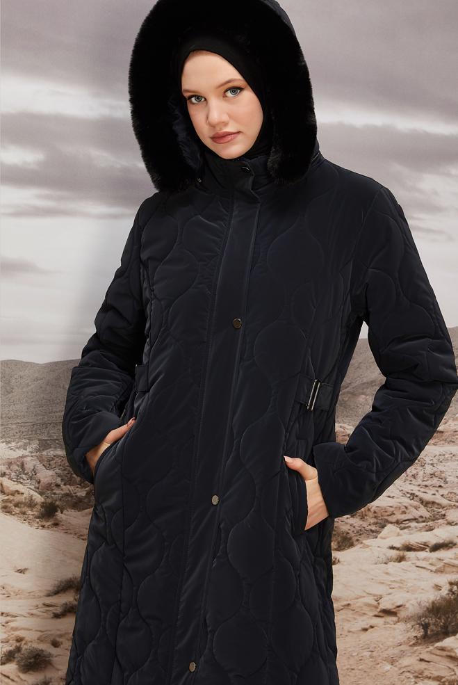 Tesettür giyim LACİVERT 90585 NOVO KABAN 40-48 - ALVİNA