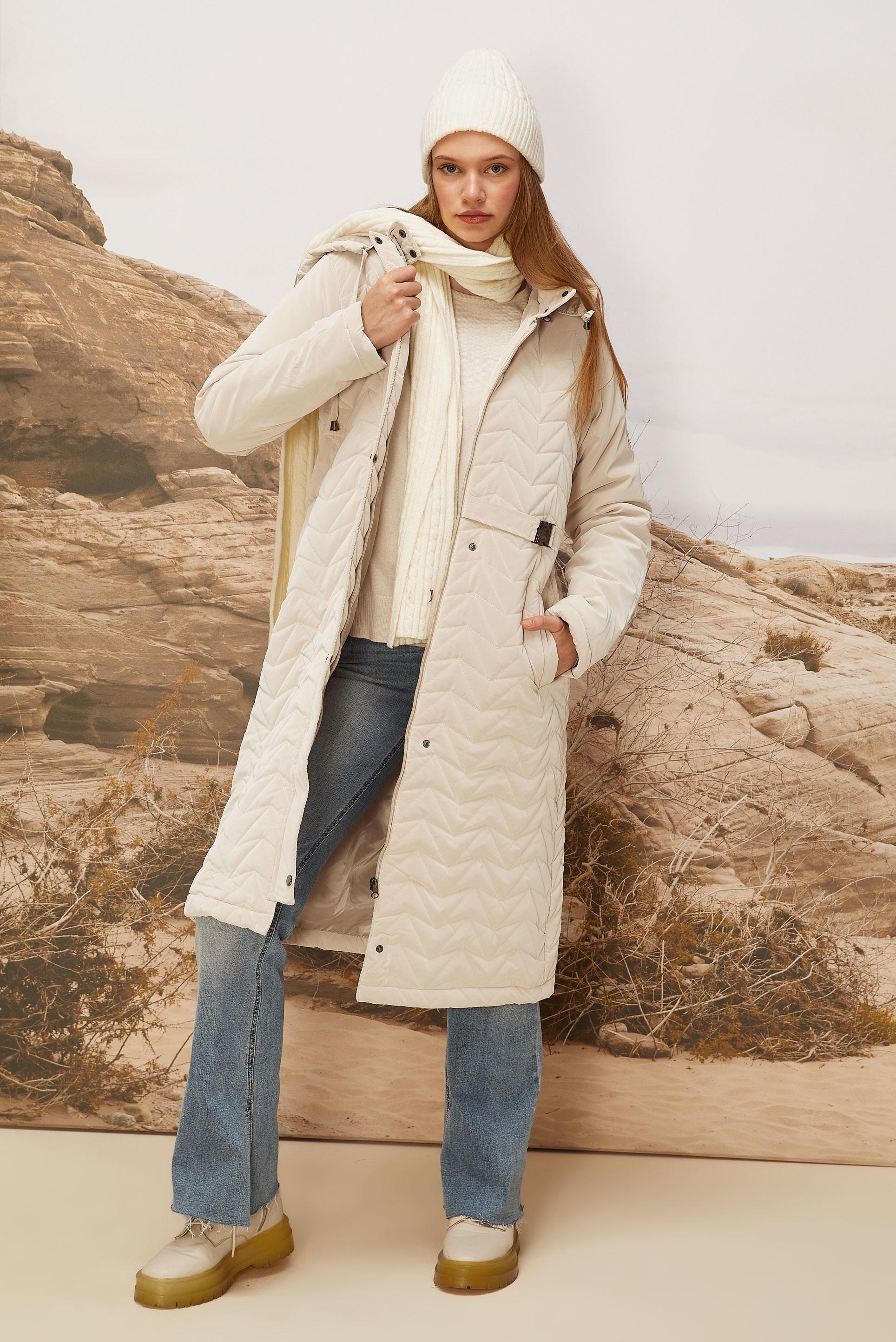 Vêtements hijab ÉCRUE MANTEAU À CAPUCHE 90586