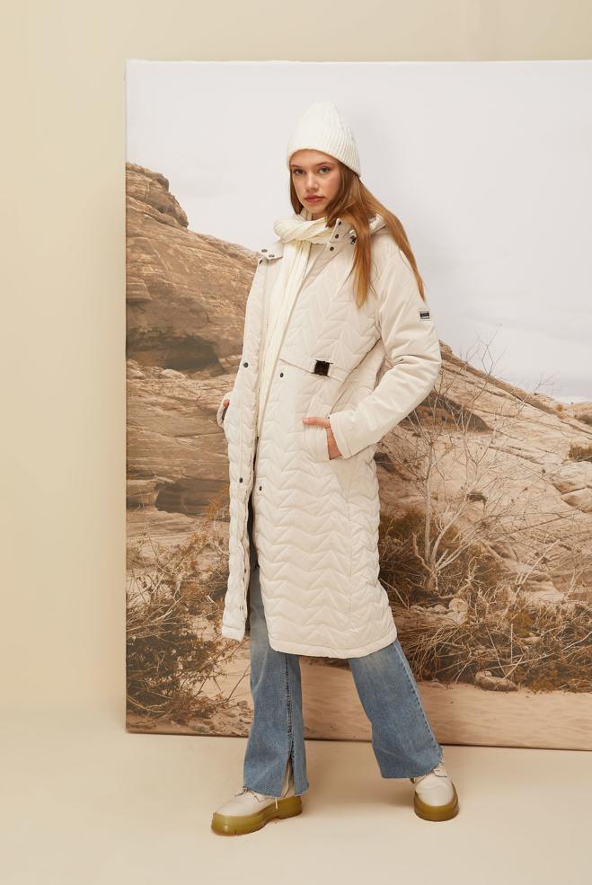 Vêtements hijab ÉCRUE MANTEAU À CAPUCHE 90586 - ALVİNA