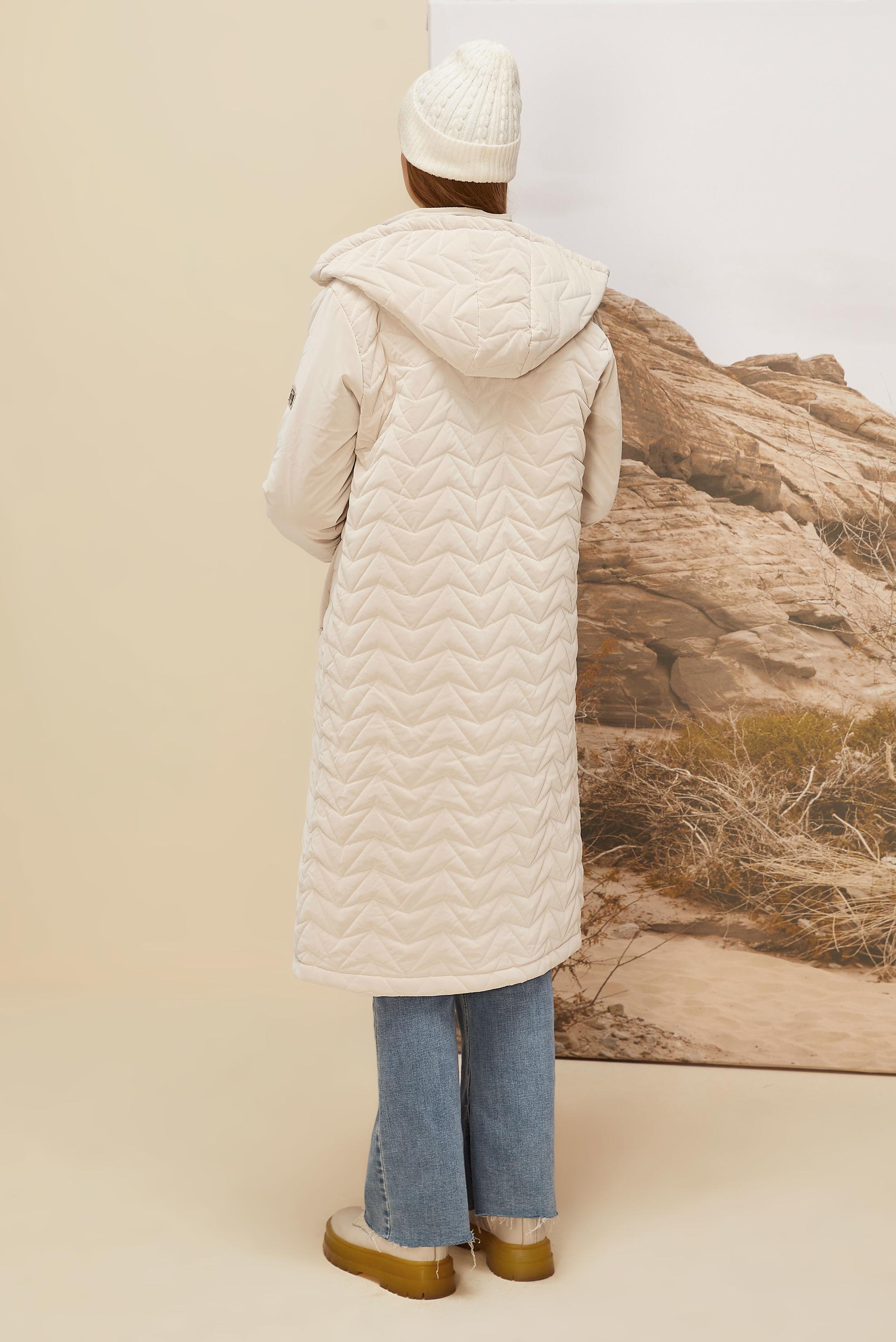 Vêtements hijab ÉCRUE MANTEAU À CAPUCHE 90586