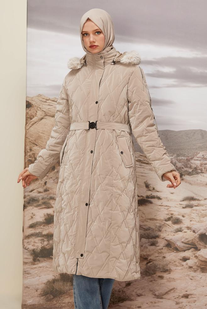 Hijab clothing BEIGE 90587 NOVO KABAN 38-44 - ALVİNA