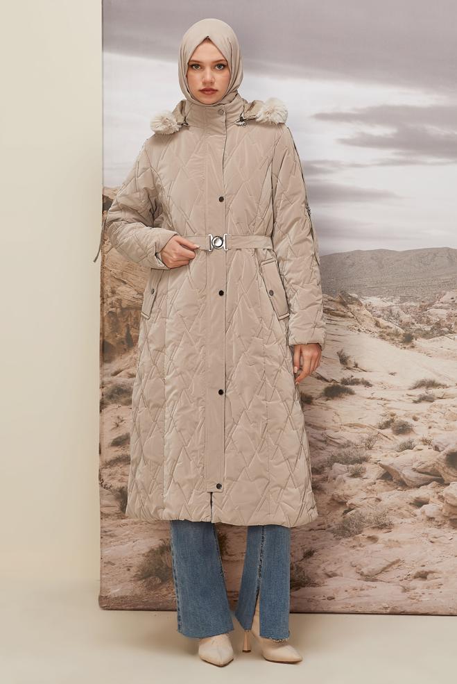 Hijab clothing BEIGE 90587 NOVO KABAN 38-44 - ALVİNA