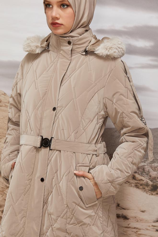 Hijab clothing BEIGE 90587 NOVO KABAN 38-44 - ALVİNA