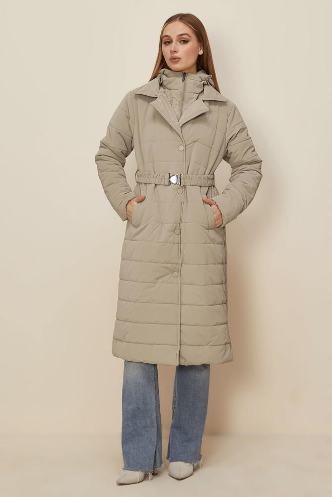 Tesettür giyim BEJ 90590 COMBO KABAN 38-44 - ALVİNA