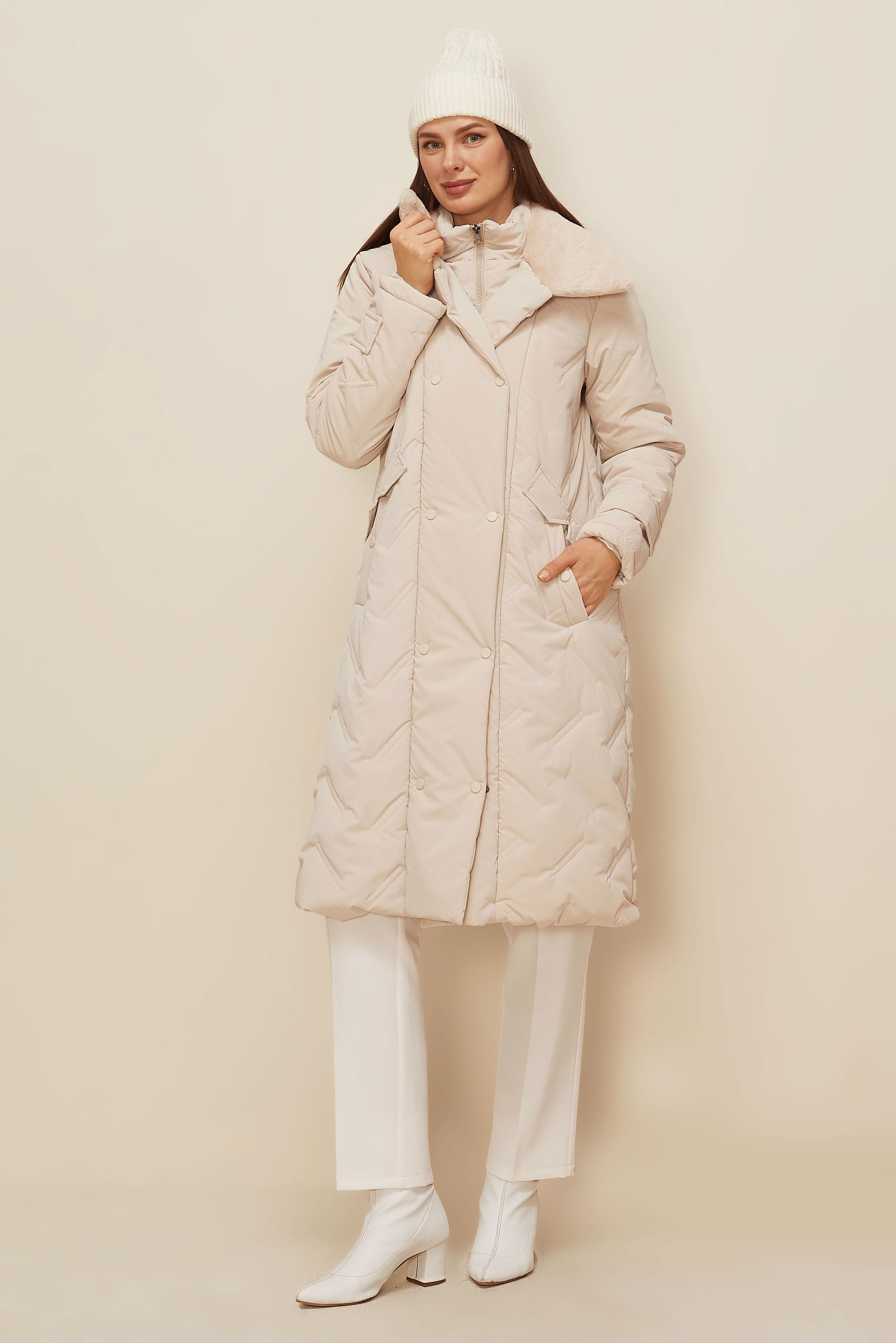 Vêtements hijab BEIGE MANTEAU MATELASSÉ 90591