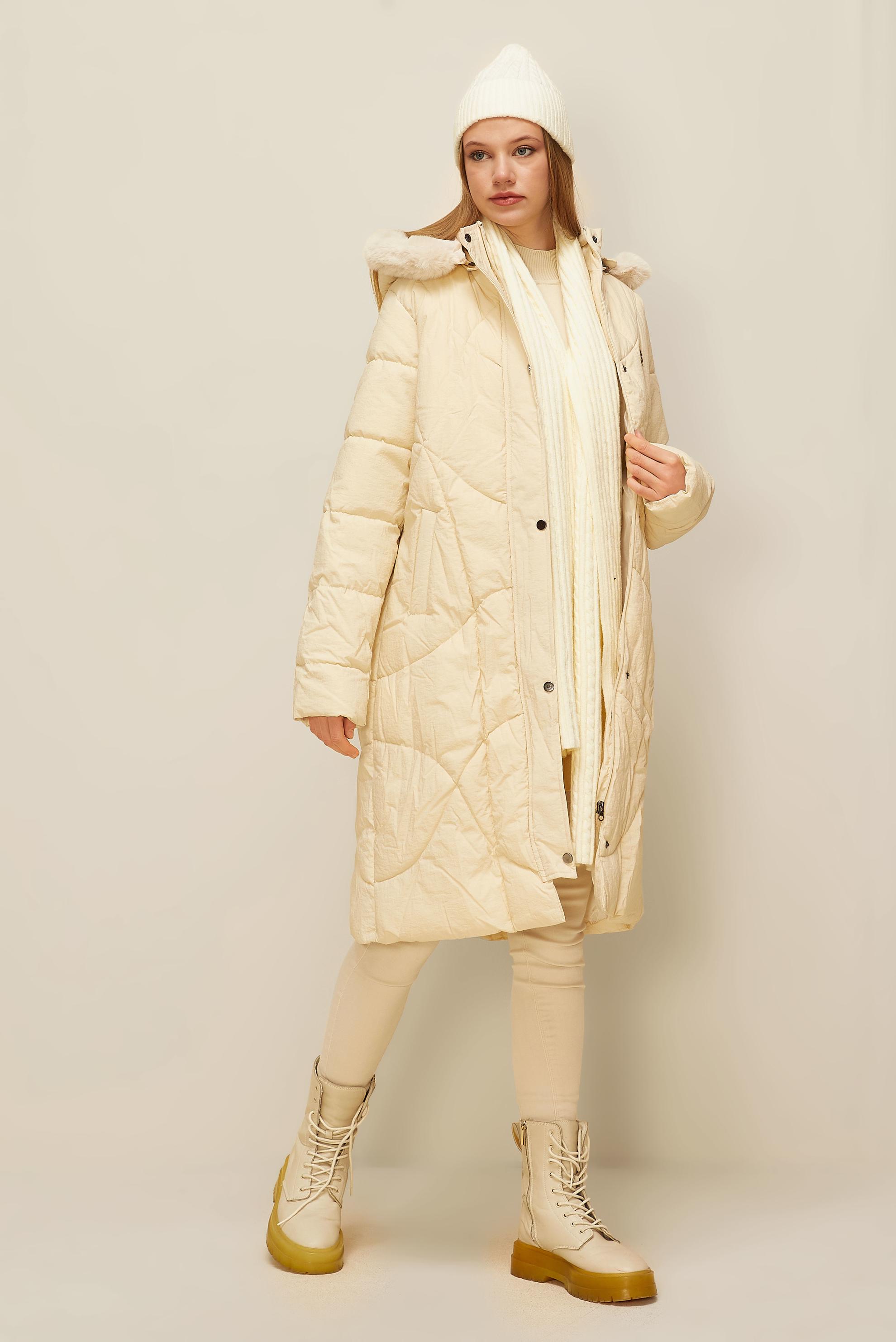 Vêtements hijab BEIGE MANTEAU À CAPUCHE 90593