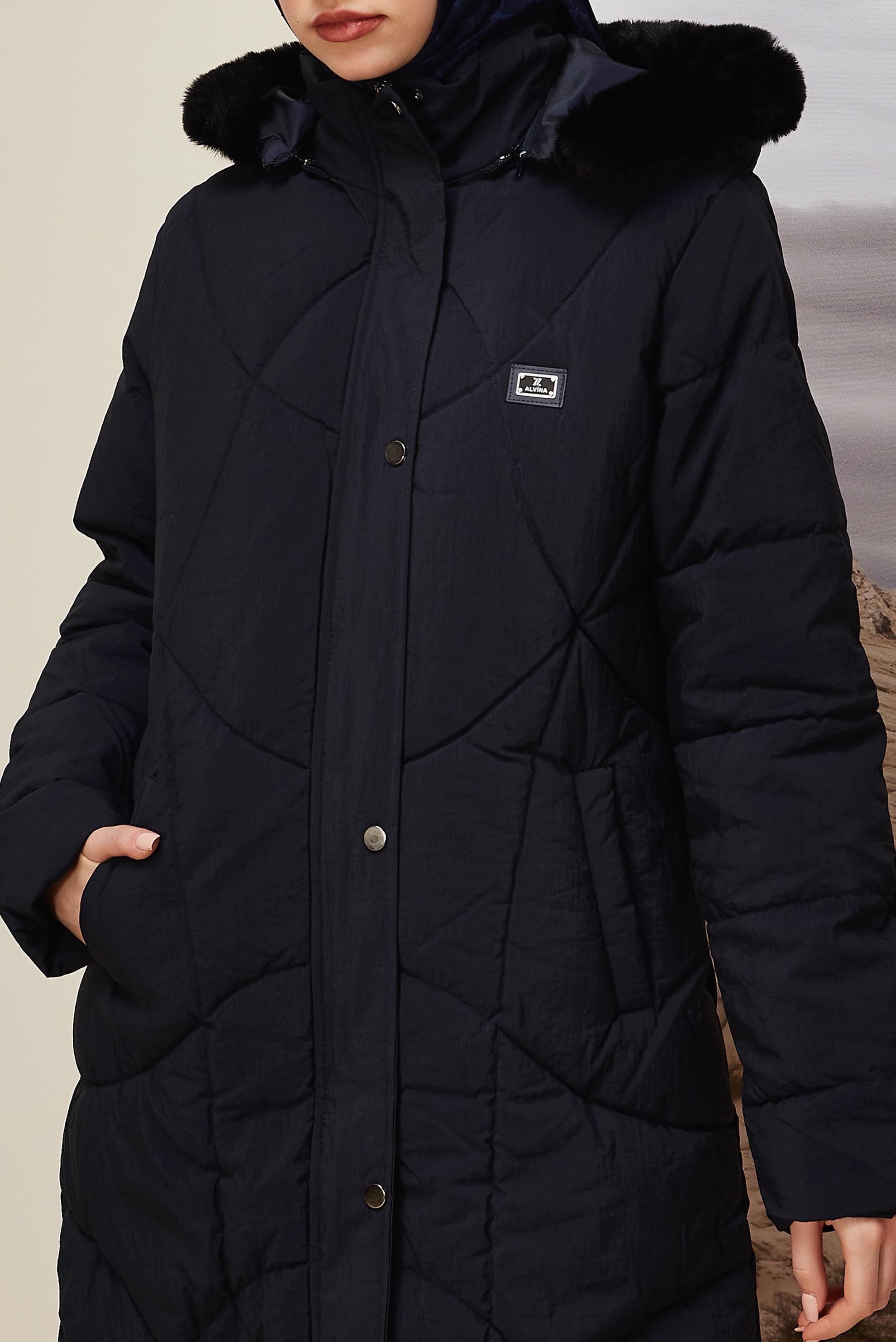 Hijab clothing NAVY BLUE 90593 WİNTER LİNEA KABAN 38-44