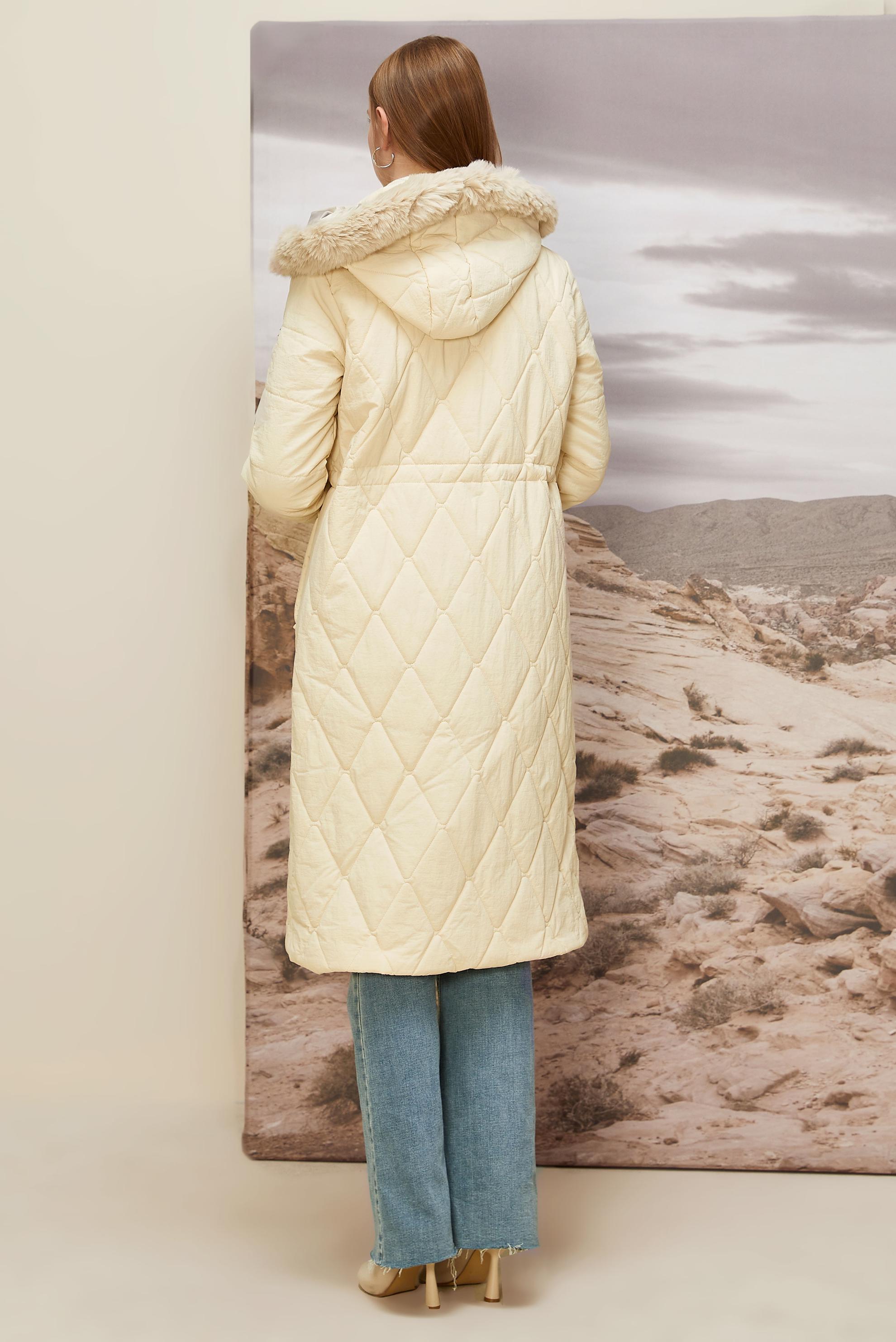 Hijab clothing BEIGE HOODED COAT 90594