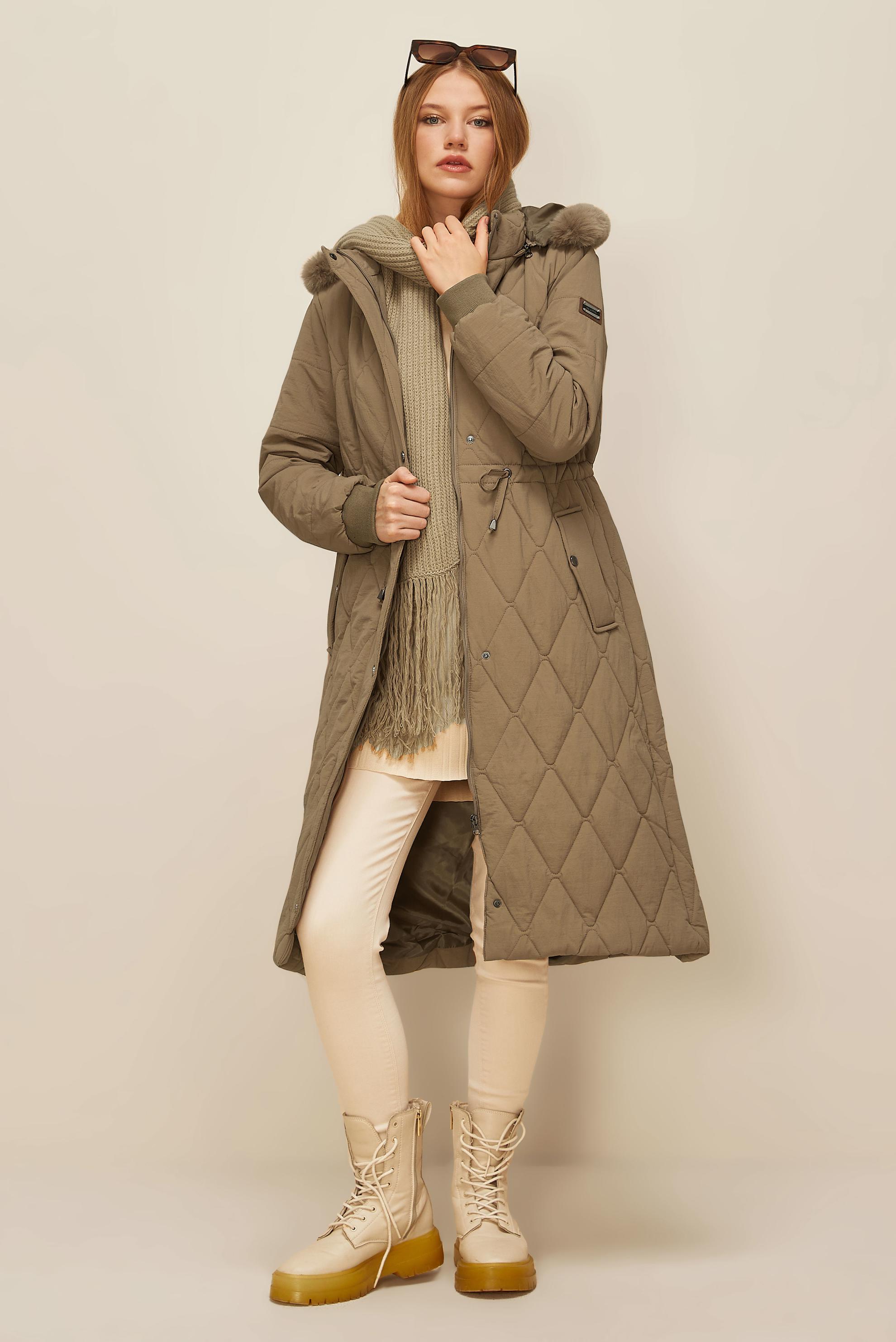 Vêtements hijab BRUN MANTEAU À CAPUCHE 90594