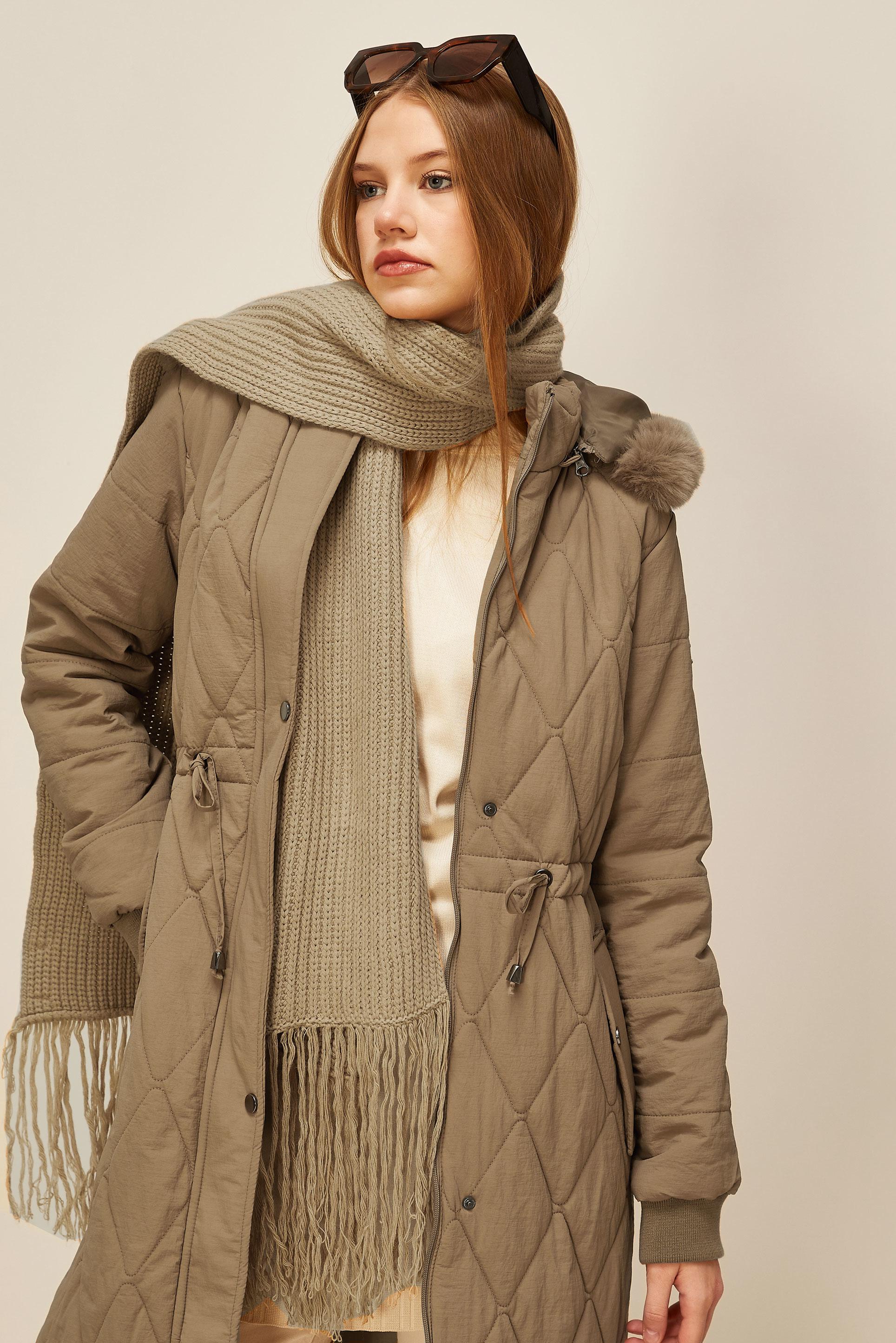 Vêtements hijab BRUN MANTEAU À CAPUCHE 90594