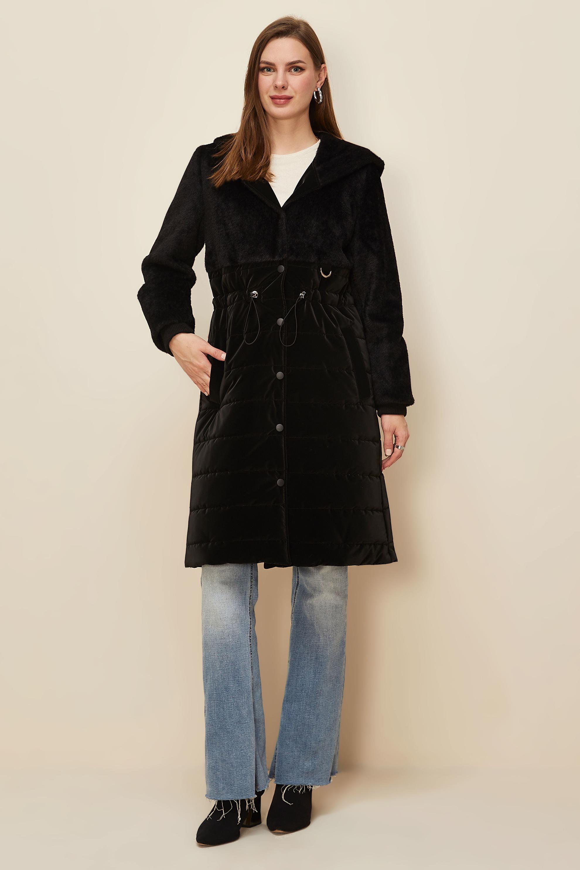 Tesettür giyim SİYAH 90601 NOVO KABAN 38-44 TEK 42