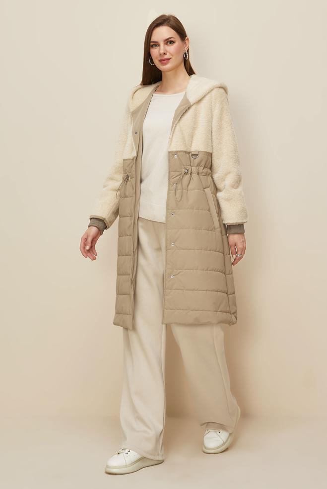 Tesettür giyim BEJ 90601 NOVO KABAN 38-44 TEK 42 - ALVİNA