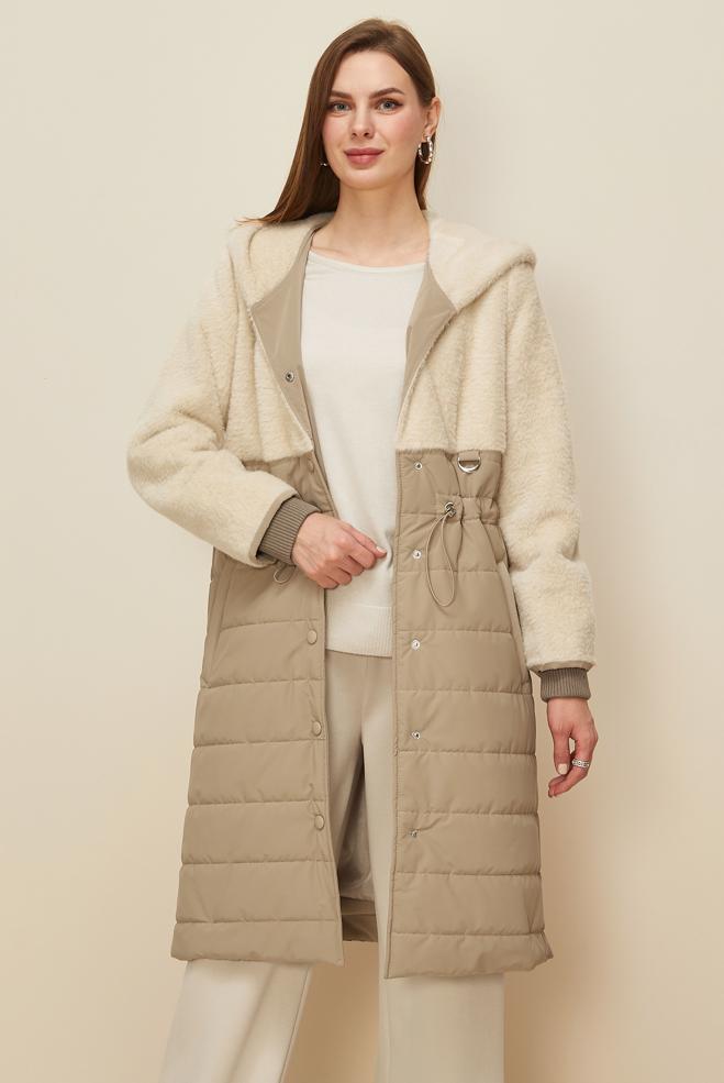 Tesettür giyim BEJ 90601 NOVO KABAN 38-44 TEK 42 - ALVİNA