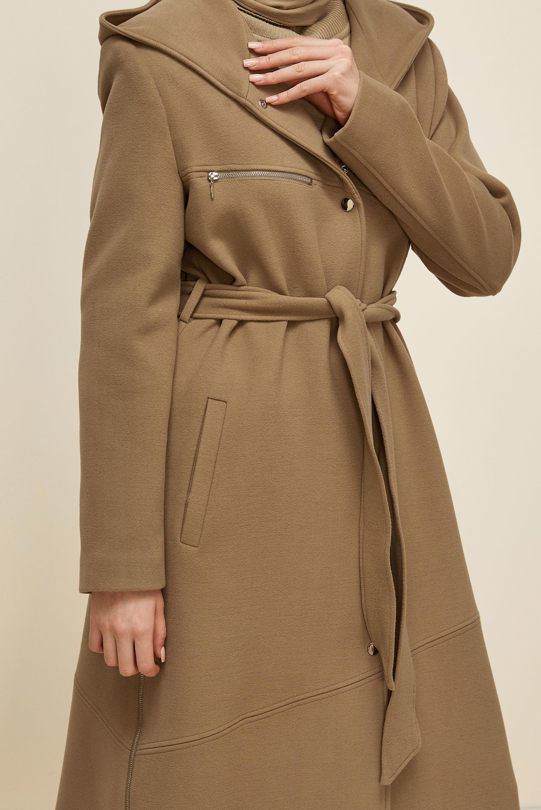 Tesettür giyim KAHVE KUŞAKLI KABAN 90602