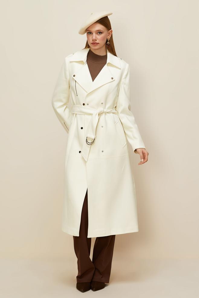 Hijab clothing WHITE 90603 WİNTER ALMEDA KABAN 38-46 TEK42 - ALVİNA