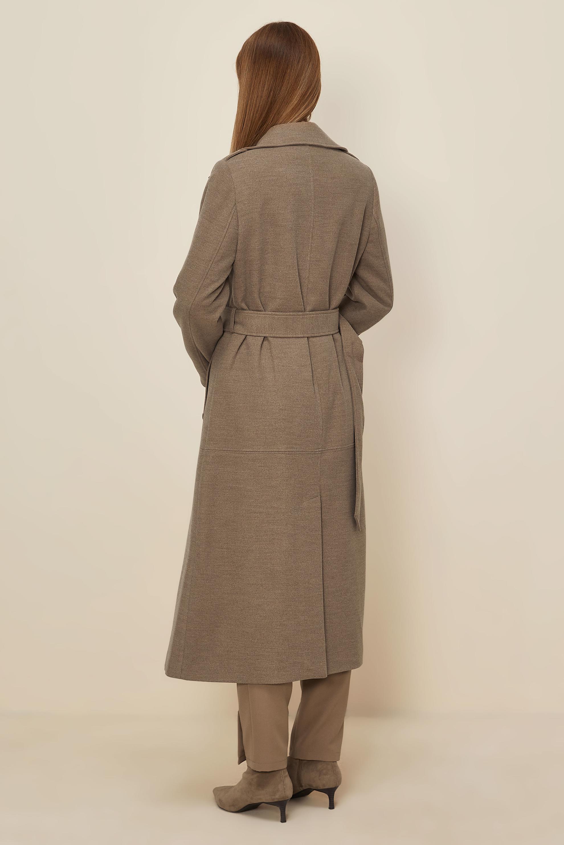 Tesettür giyim VİZON KEMERLİ KAŞE KABAN 90603