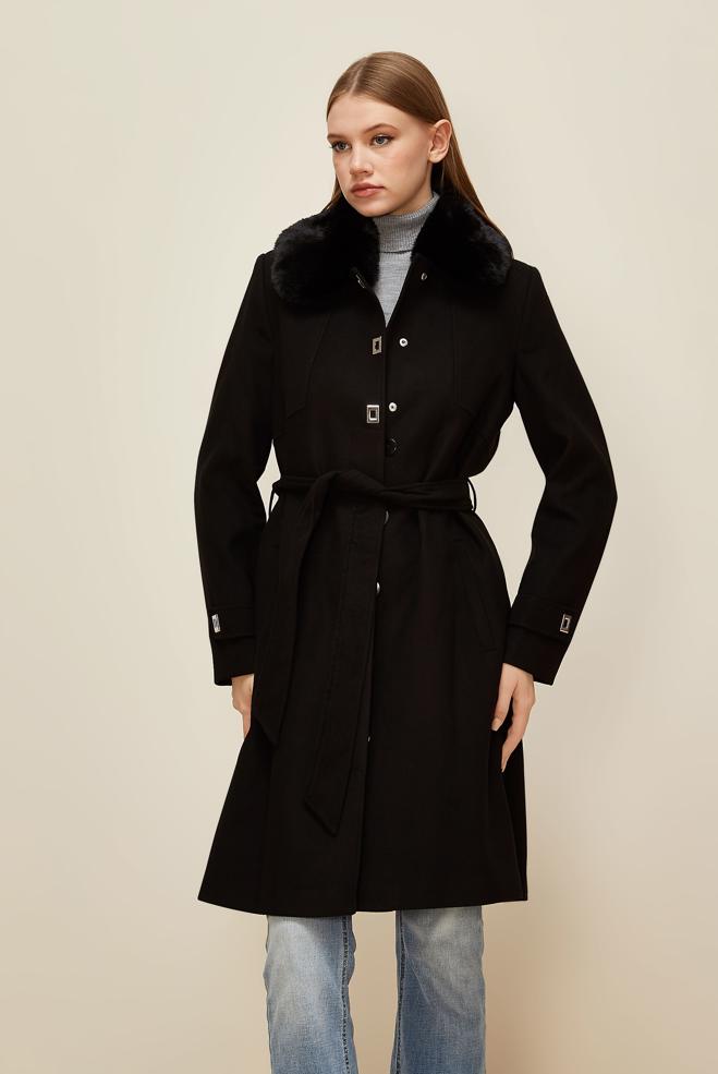 Hijab clothing BLACK 90604 DİANA SOFT KABAN 38-46 TEK42 - ALVİNA