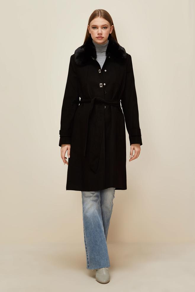 Hijab clothing BLACK 90604 DİANA SOFT KABAN 38-46 TEK42 - ALVİNA