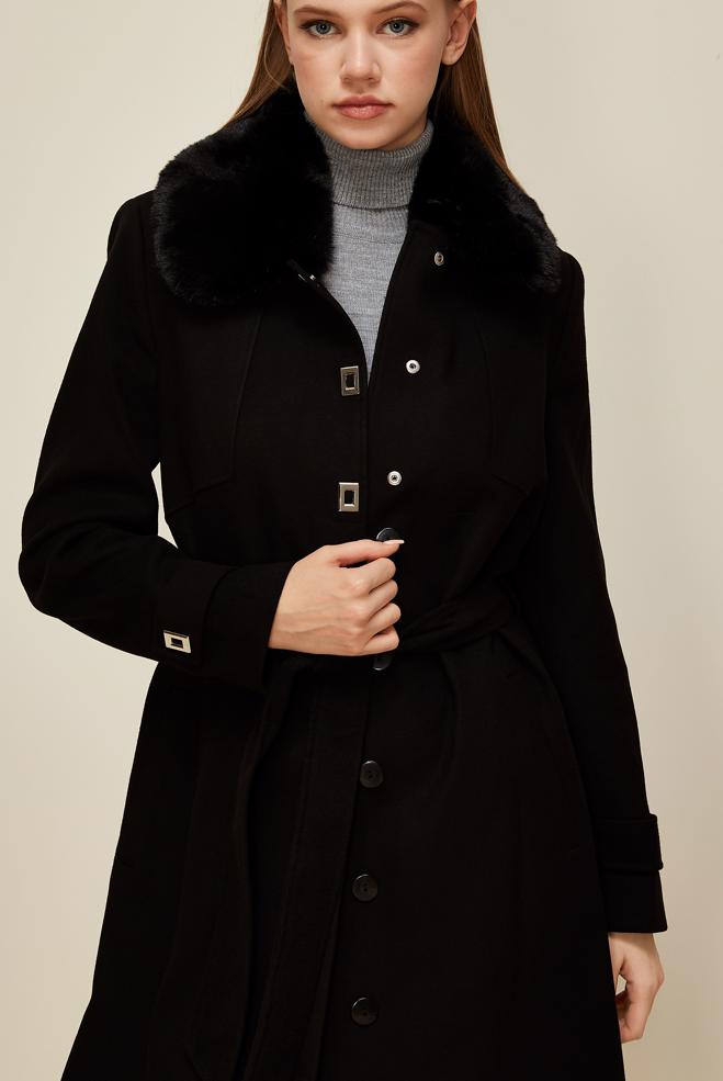 Hijab clothing BLACK 90604 DİANA SOFT KABAN 38-46 TEK42 - ALVİNA