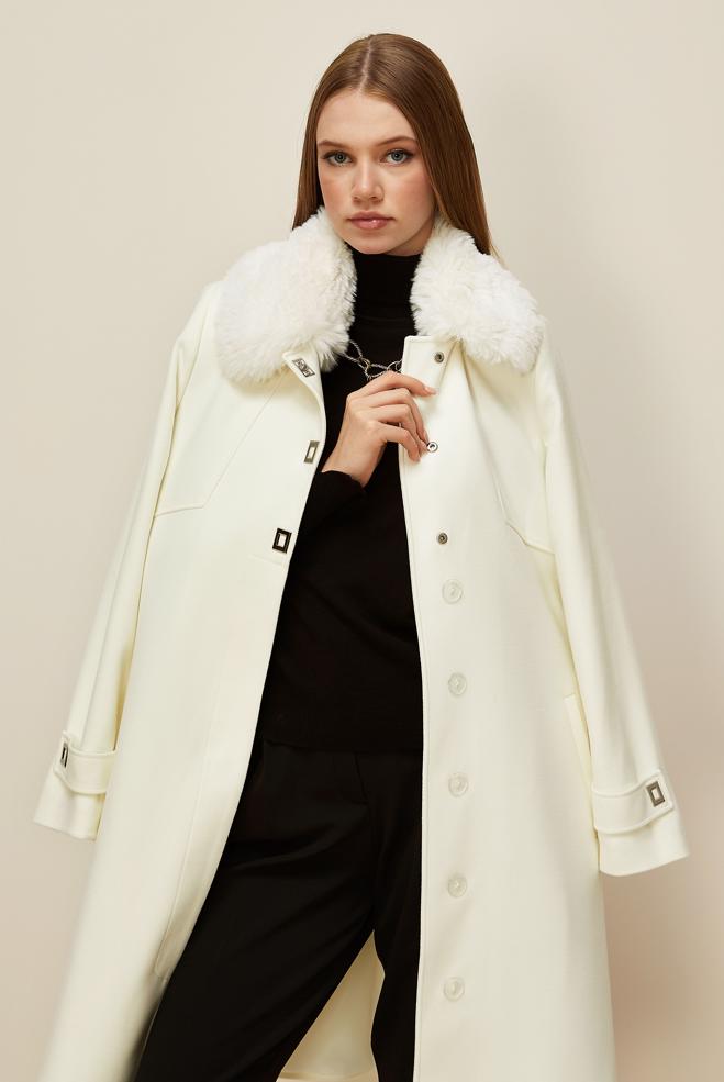 Hijab clothing WHITE 90604 DİANA SOFT KABAN 38-46 TEK42 - ALVİNA