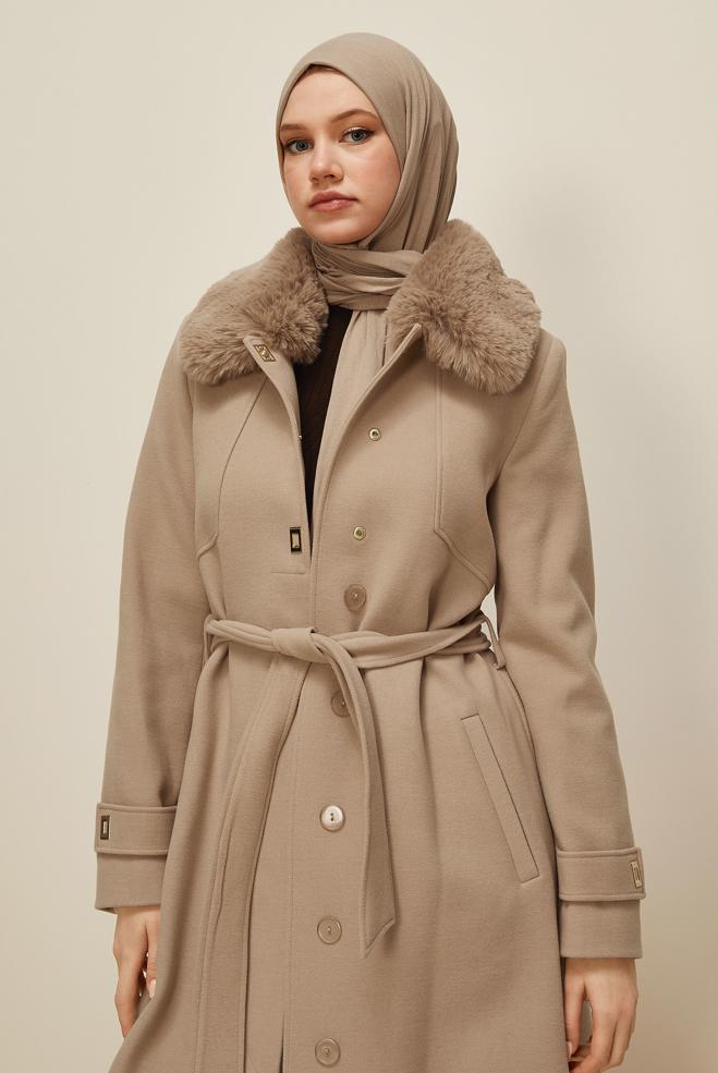 Hijab clothing BEIGE 90604 DİANA SOFT KABAN 38-46 TEK42 - ALVİNA