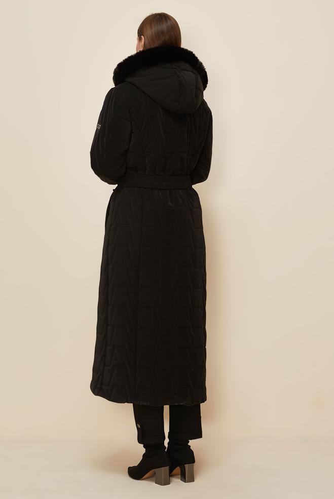 Hijab clothing BLACK 90607 WİNTER LORA KABAN 38-44 - ALVİNA