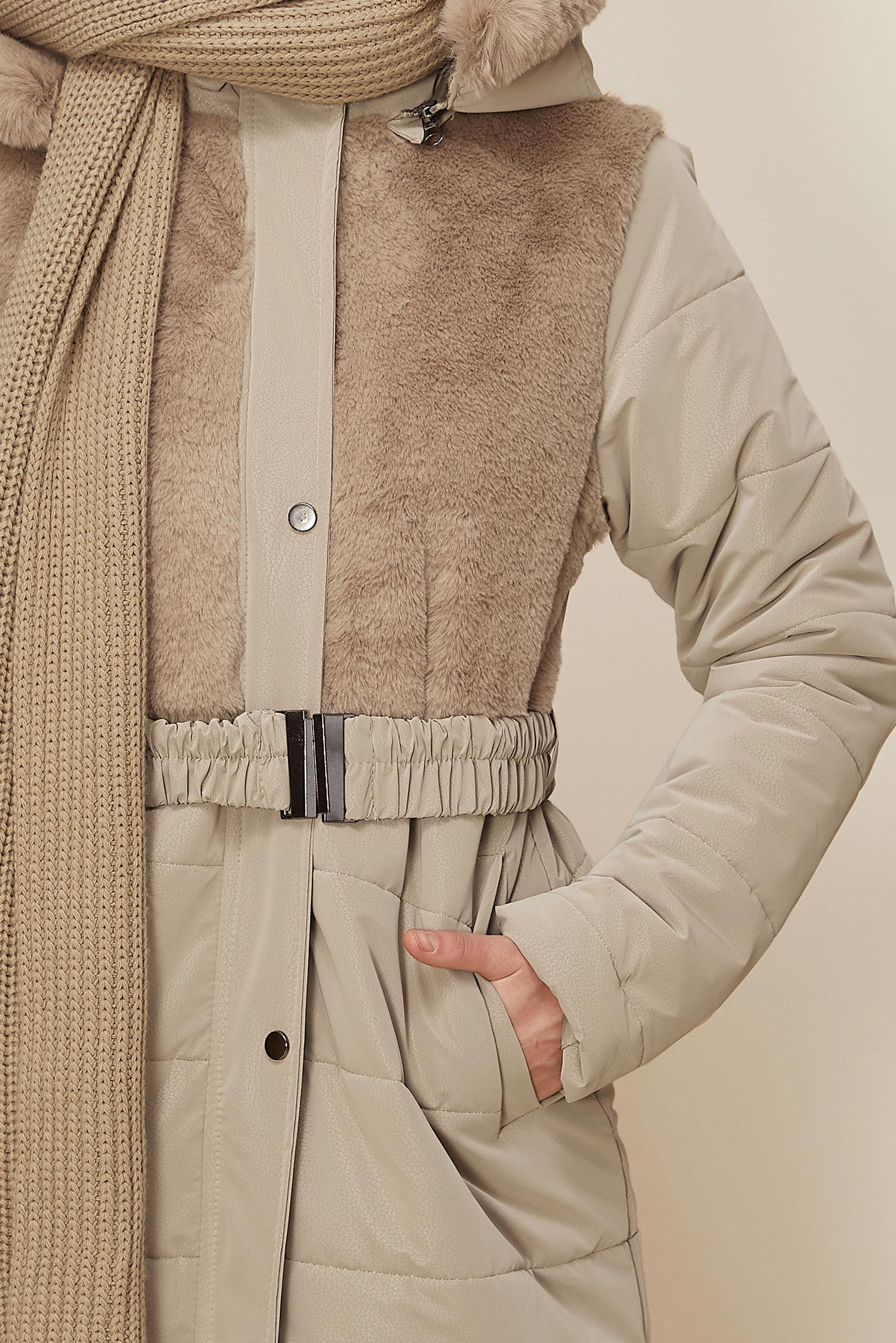 Hijab clothing BEIGE BELTED COAT 90607