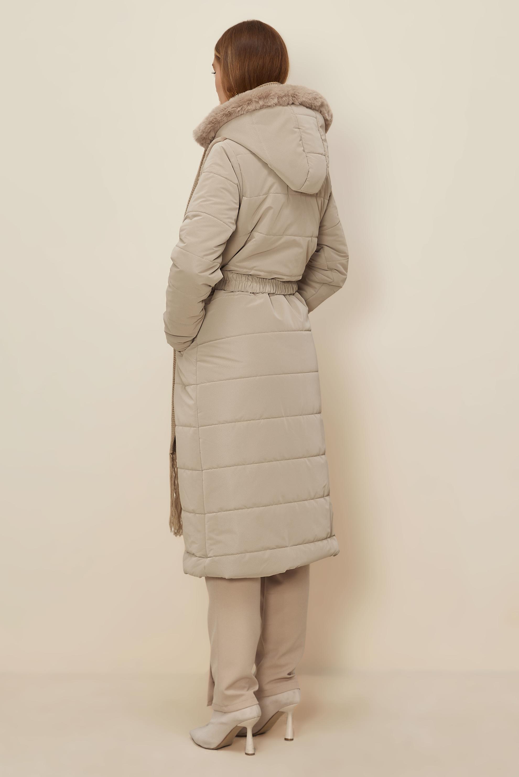 Hijab clothing BEIGE BELTED COAT 90607