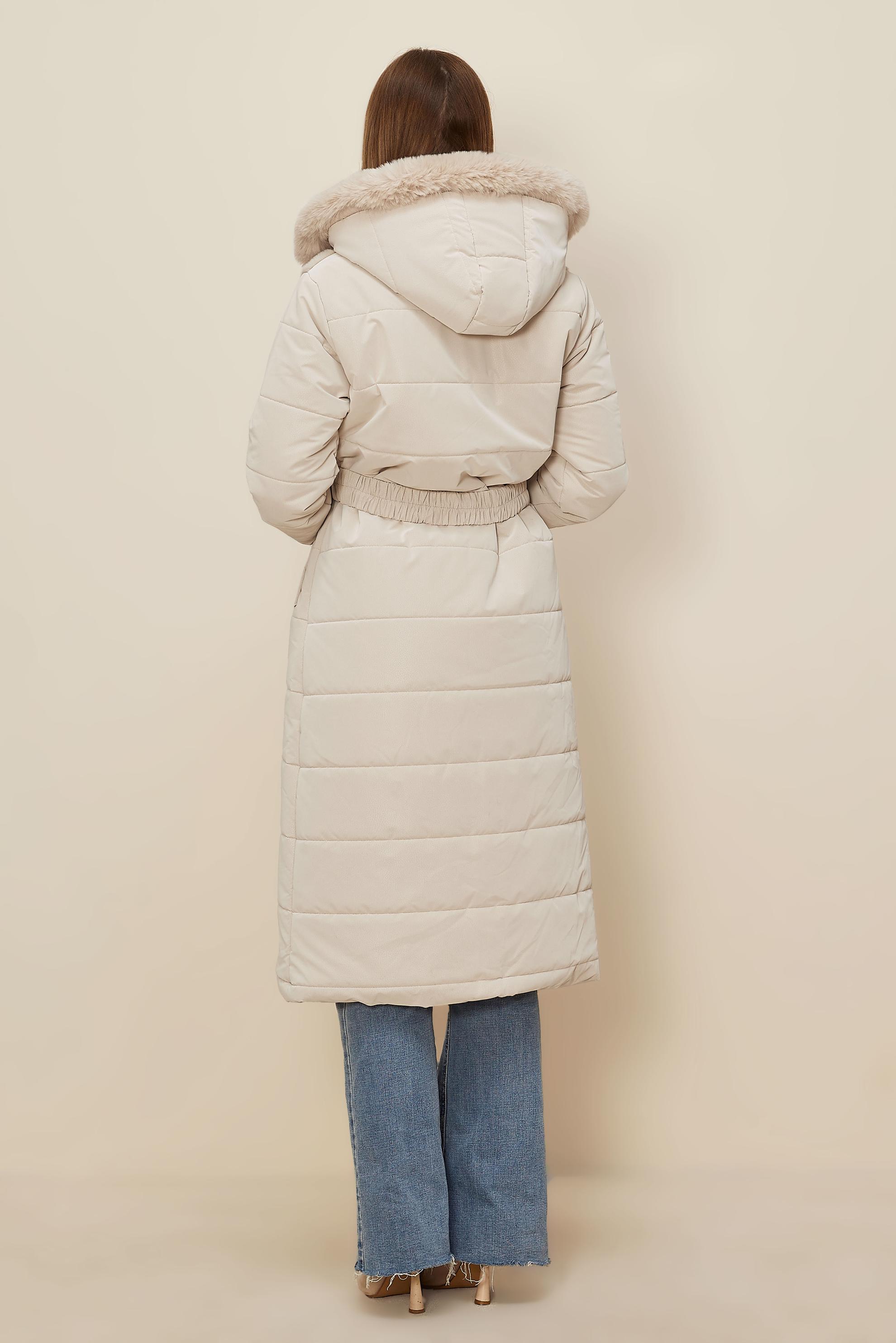 Hijab clothing BEIGE BELTED COAT 90607