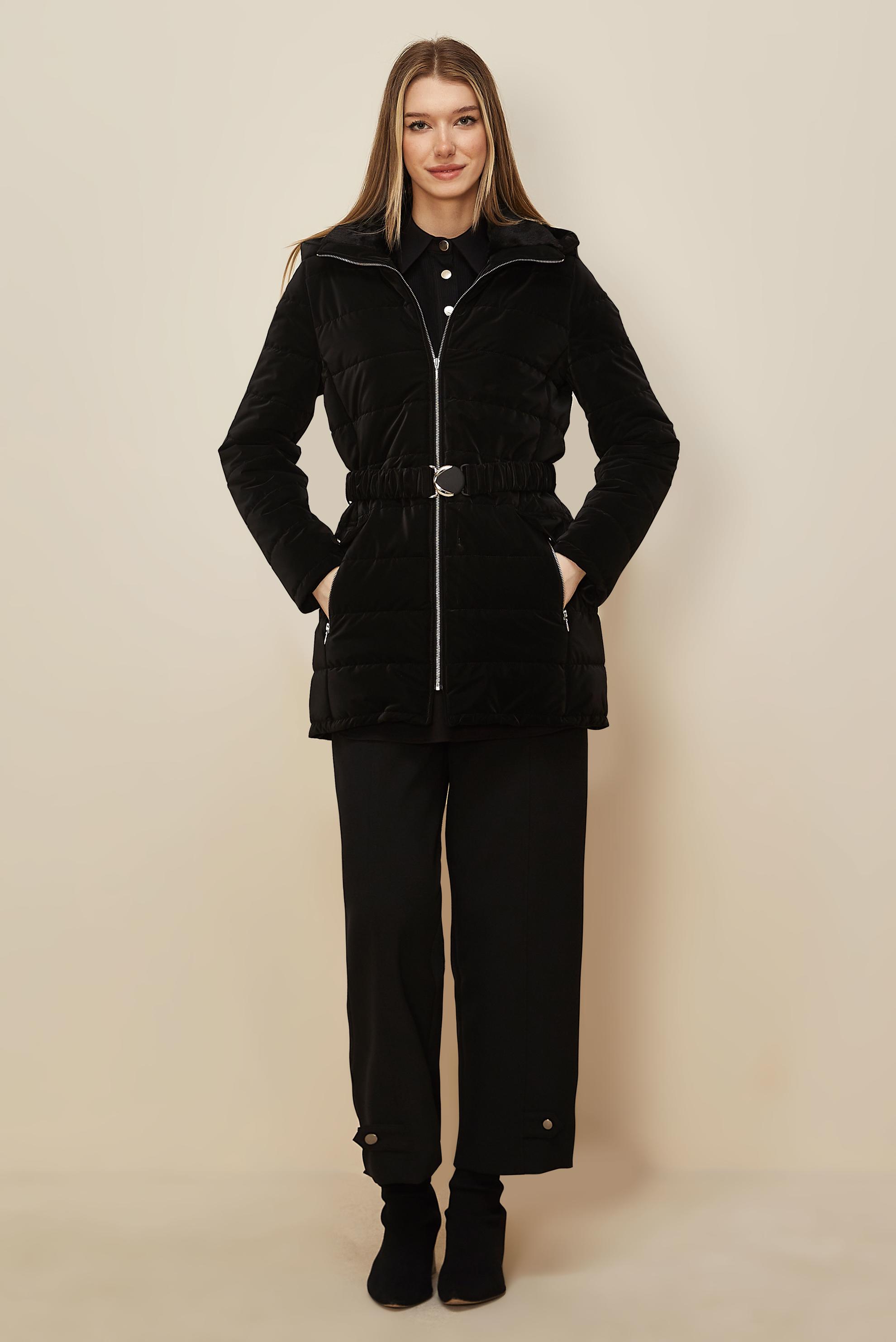 Tesettür giyim SİYAH 90608 BERLİN KABAN 38-44 TEK 40