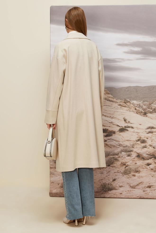 Tesettür giyim BEJ KAŞE KABAN 90610 - ALVİNA