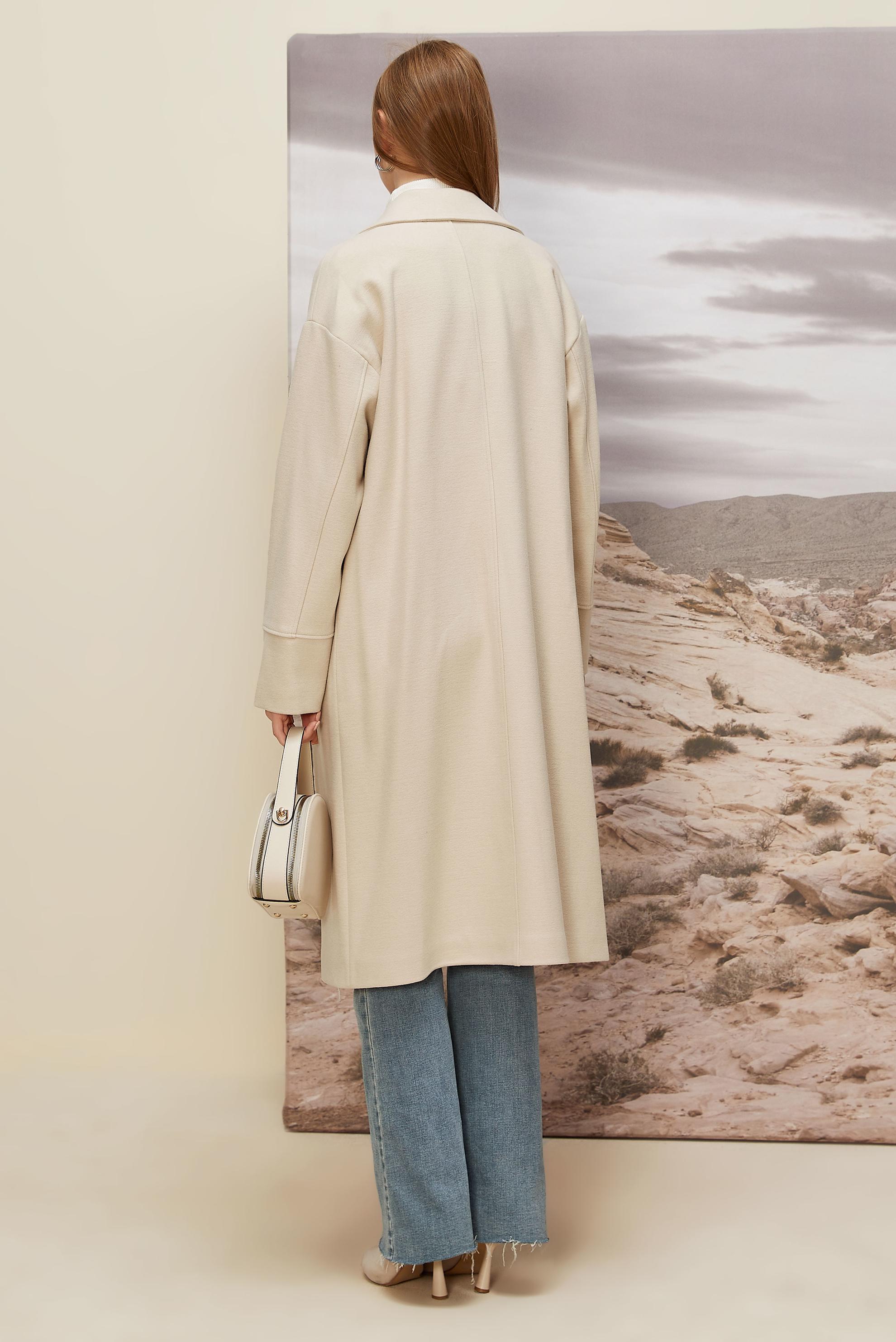 Tesettür giyim BEJ KAŞE KABAN 90610