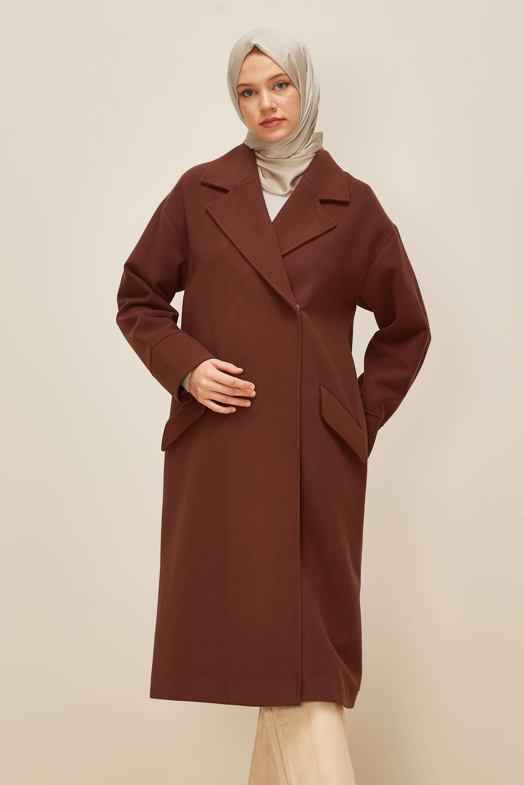 Vêtements hijab ORANGE MANTEAU CACHET 90610