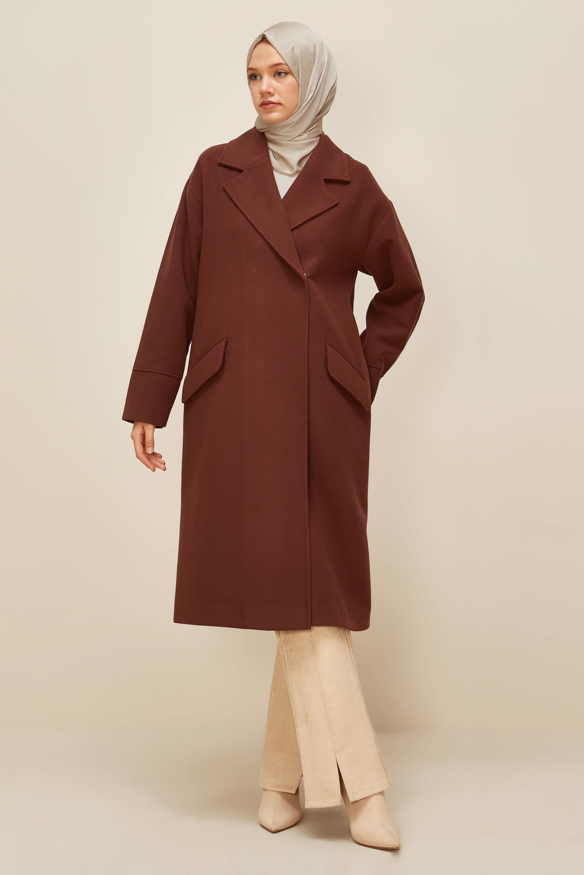 Vêtements hijab ORANGE MANTEAU CACHET 90610