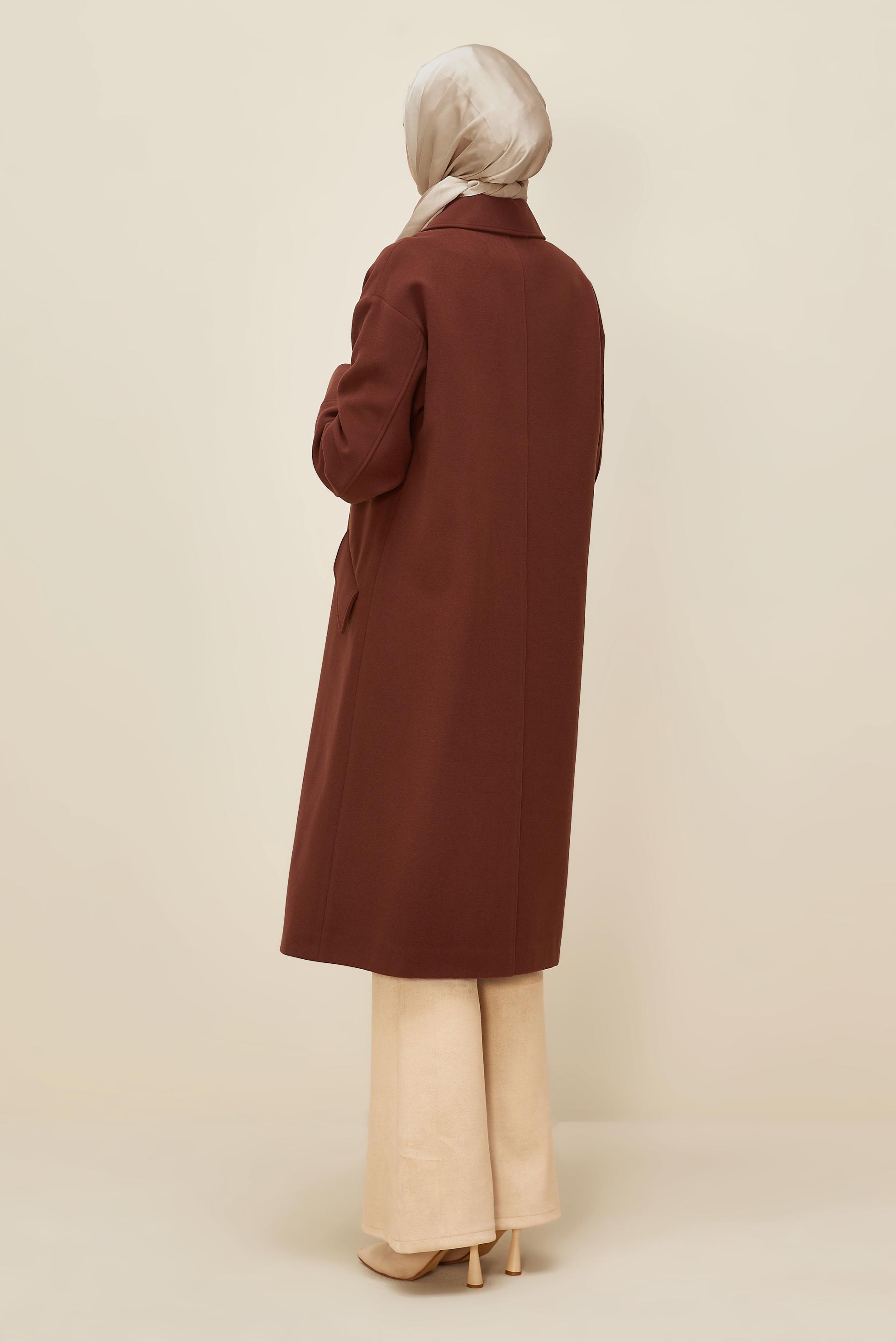 Vêtements hijab ORANGE MANTEAU CACHET 90610