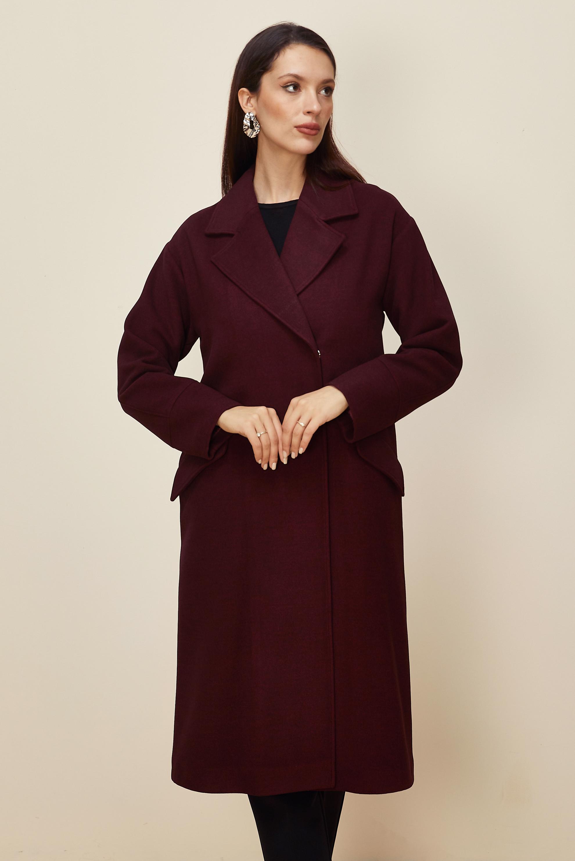 Tesettür giyim BORDO KAŞE KABAN 90610-1