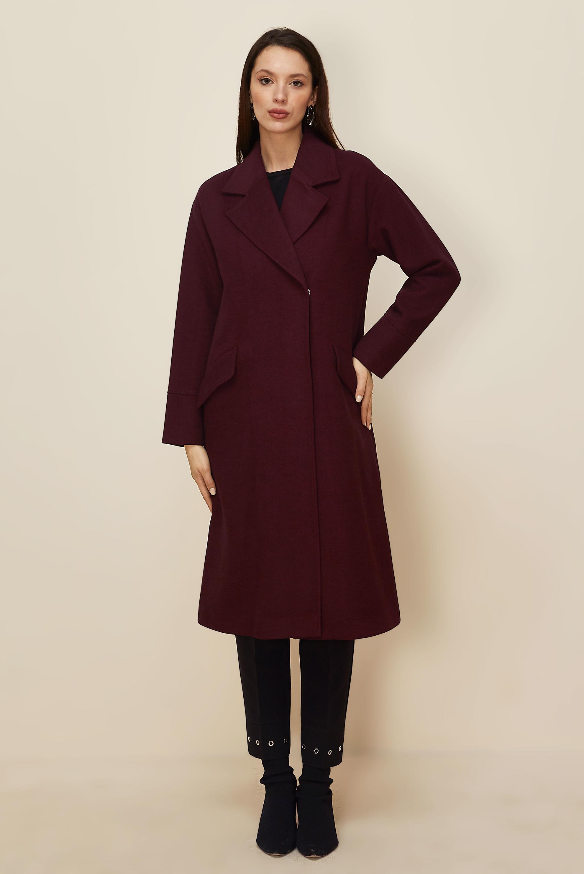 Tesettür giyim BORDO KAŞE KABAN 90610-1