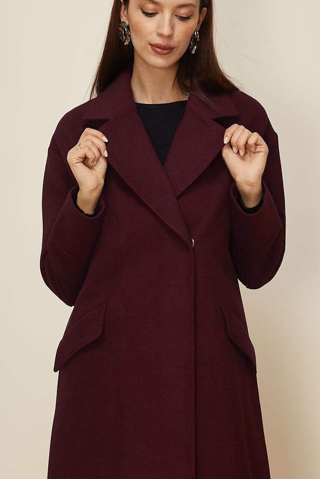 Tesettür giyim BORDO KAŞE KABAN 90610-1 - ALVİNA