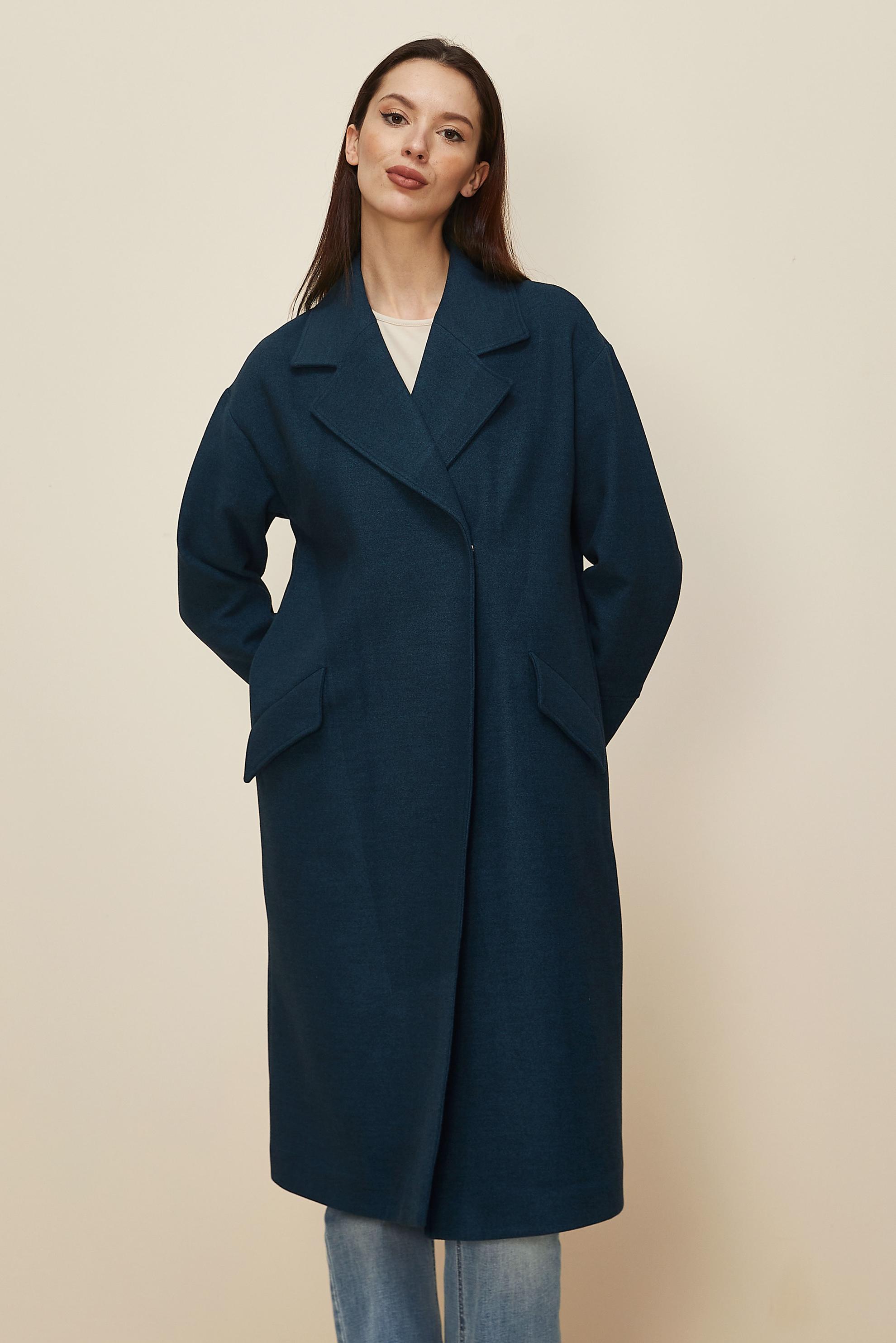 Tesettür giyim MAVİ KAŞE KABAN 90610-1