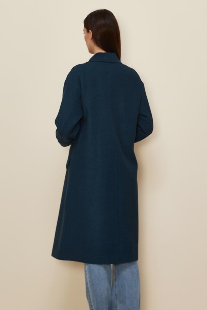 Tesettür giyim MAVİ KAŞE KABAN 90610-1 - ALVİNA