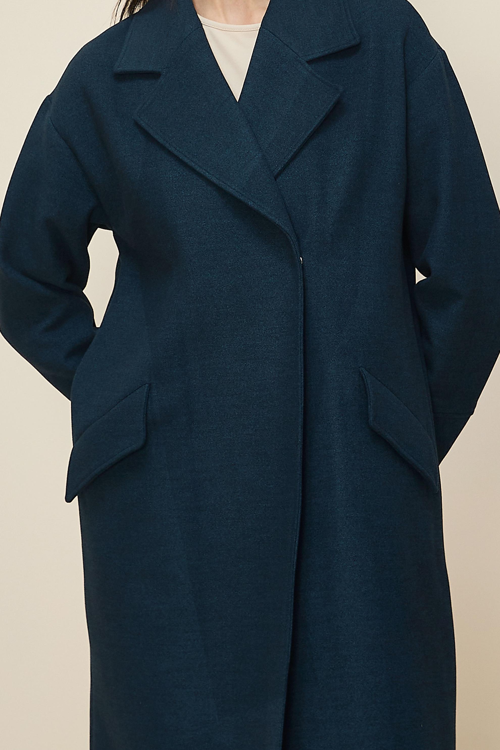 Tesettür giyim MAVİ KAŞE KABAN 90610-1