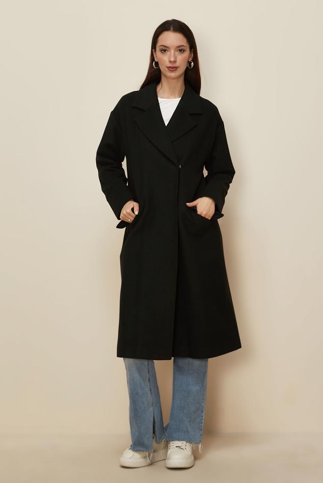 Tesettür giyim HAKİ KAŞE KABAN 90610-1 - ALVİNA