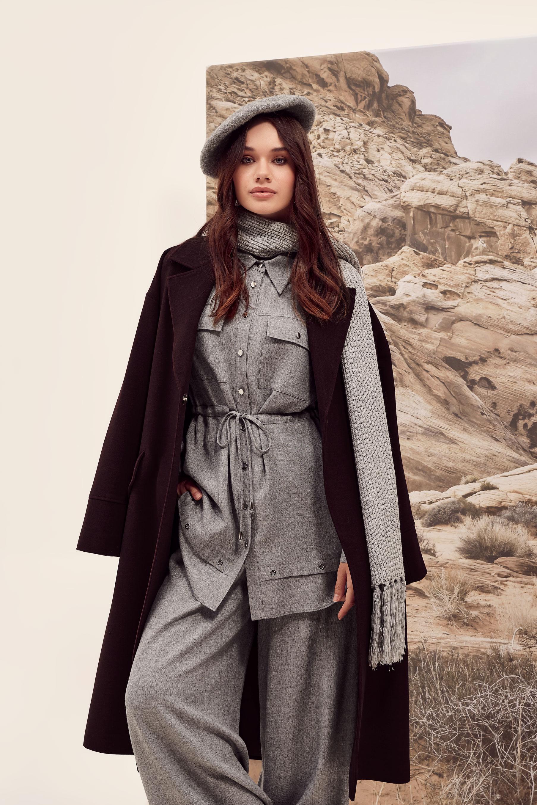 Tesettür giyim MÜRDÜM KAŞE KABAN 90610