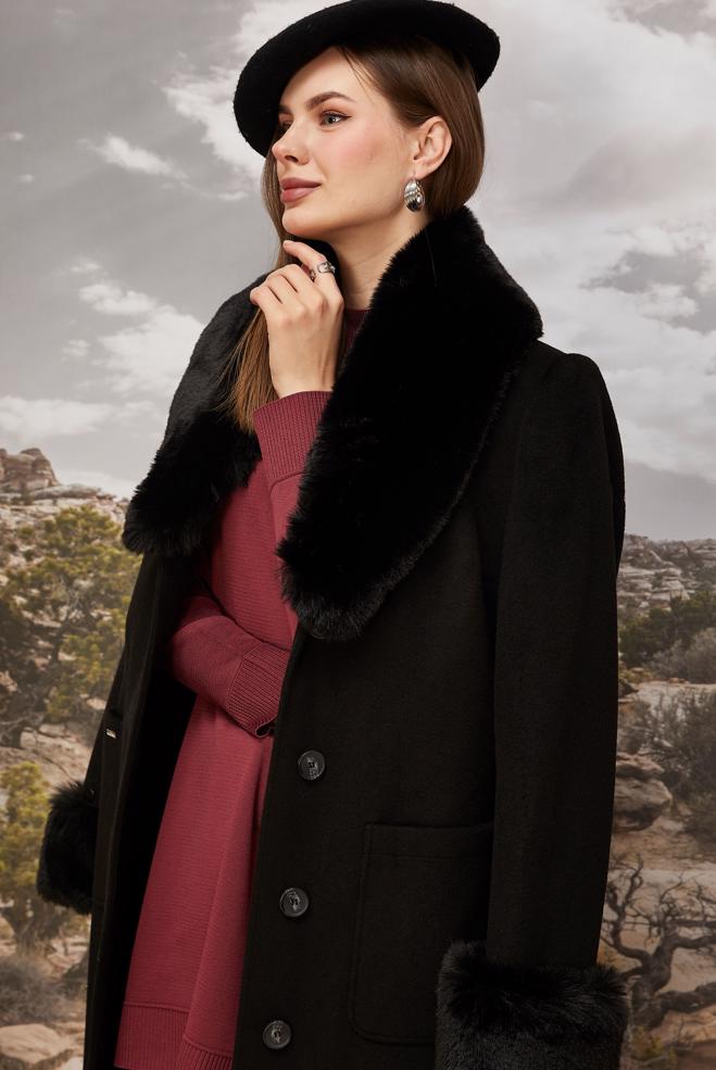 Tesettür giyim SİYAH 90613 KASHA KABAN 38-46 TEK 40 - ALVİNA