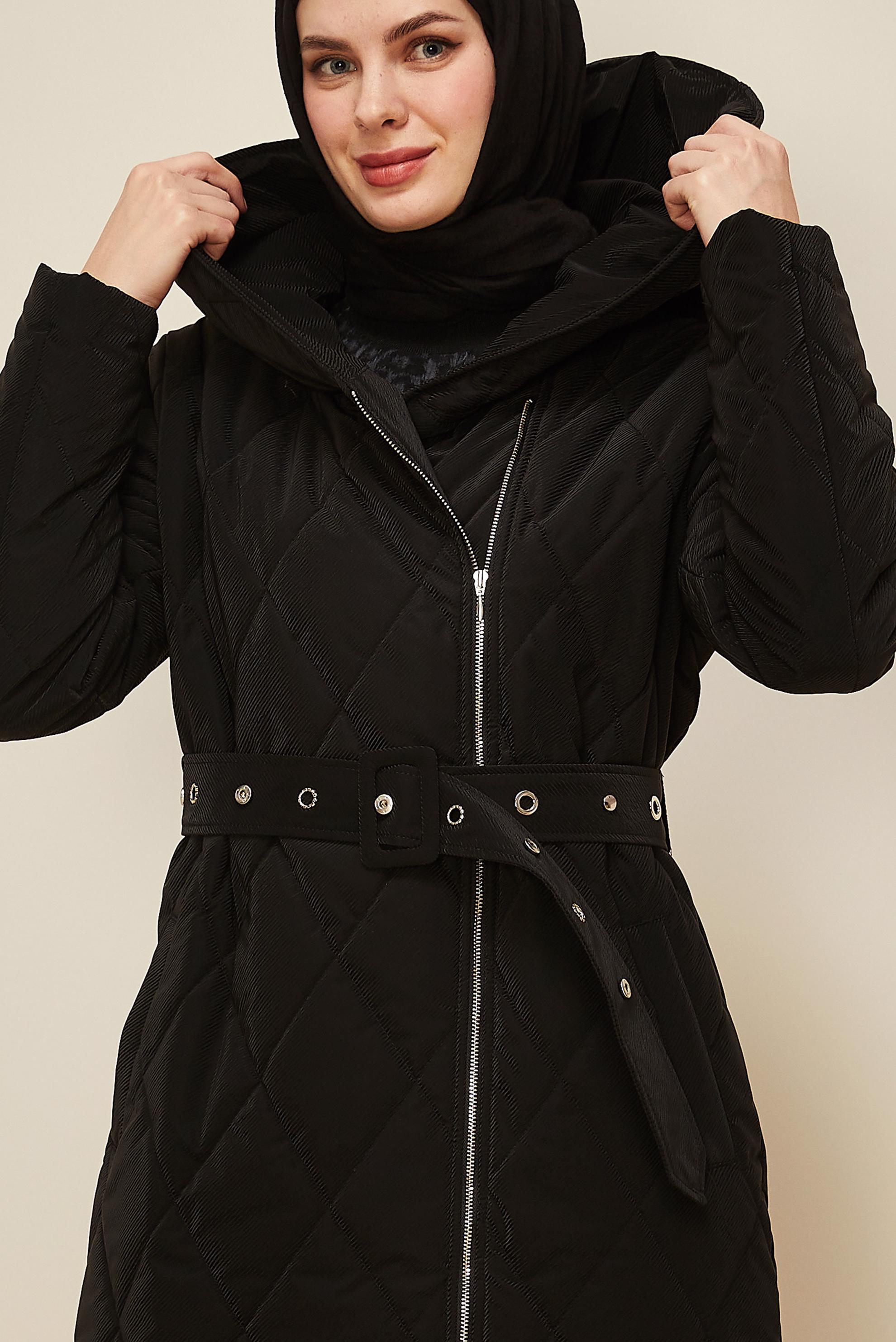 Tesettür giyim SİYAH 90615 COMBO KABAN 38-44 TEK40