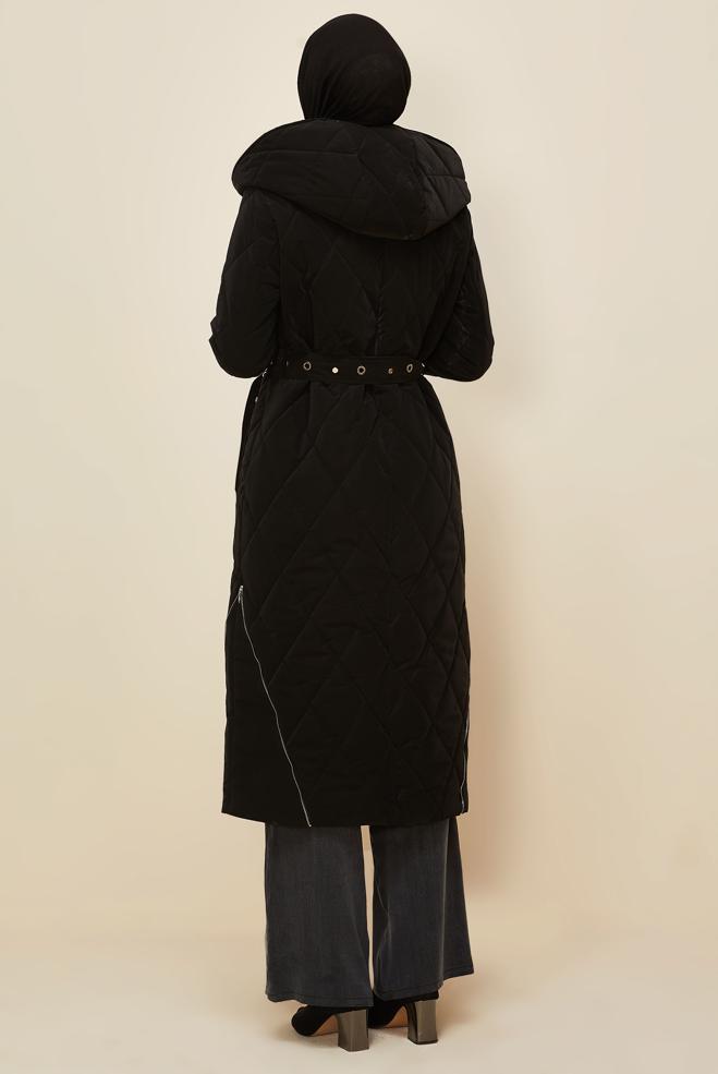 Tesettür giyim SİYAH 90615 COMBO KABAN 38-44 TEK40 - ALVİNA