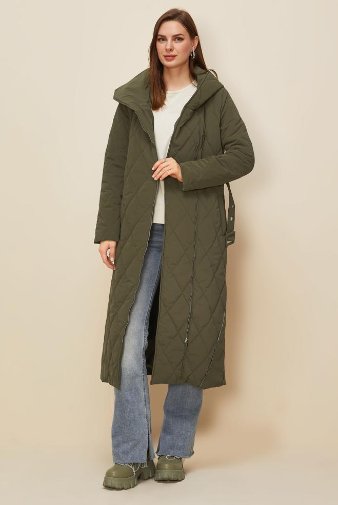 Tesettür giyim HAKİ 90615 COMBO KABAN 38-44 TEK40 - ALVİNA