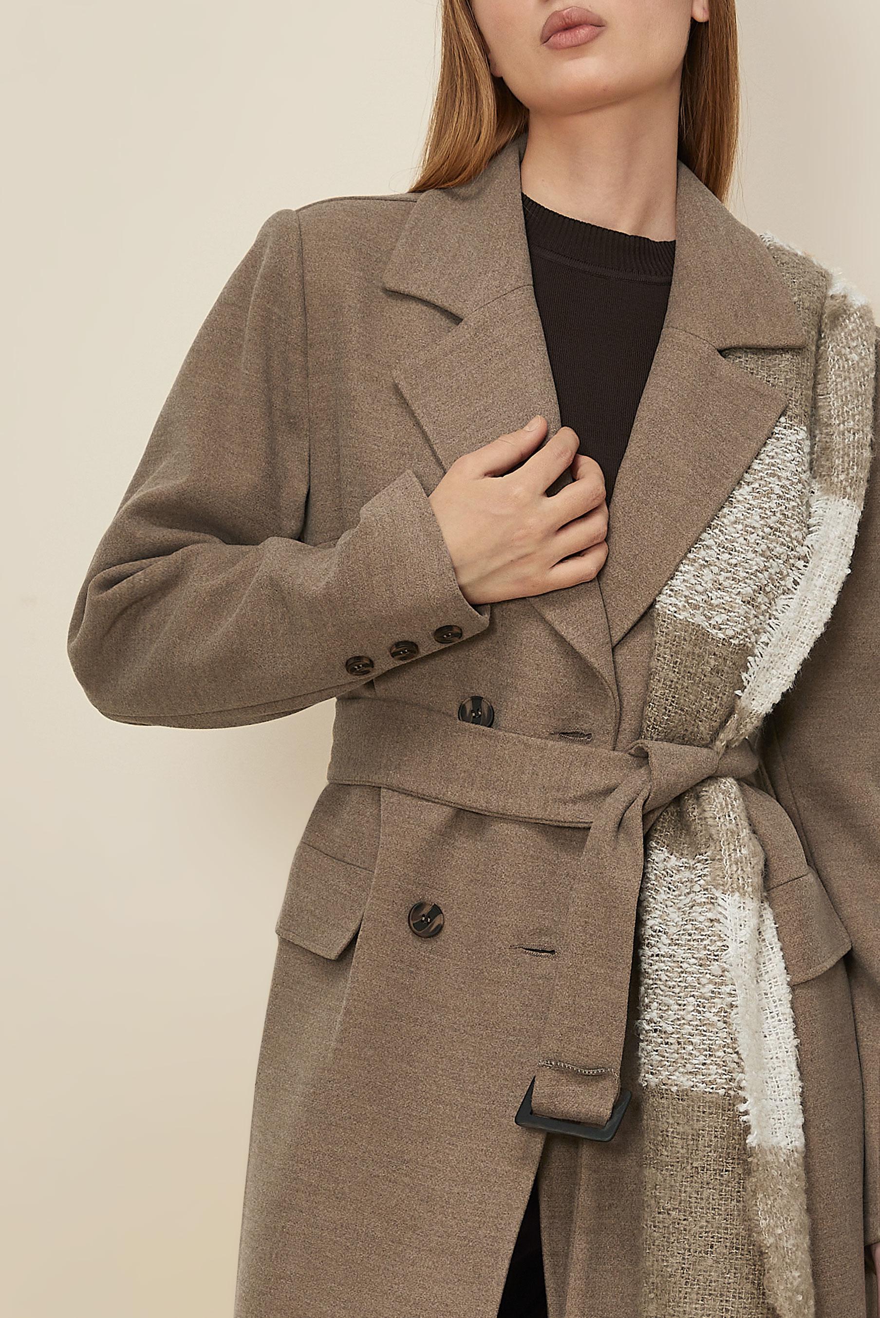 Hijab clothing MINK BELTED CACHE COAT 90617