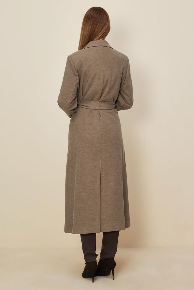 Hijab clothing MINK BELTED CACHE COAT 90617 - ALVİNA