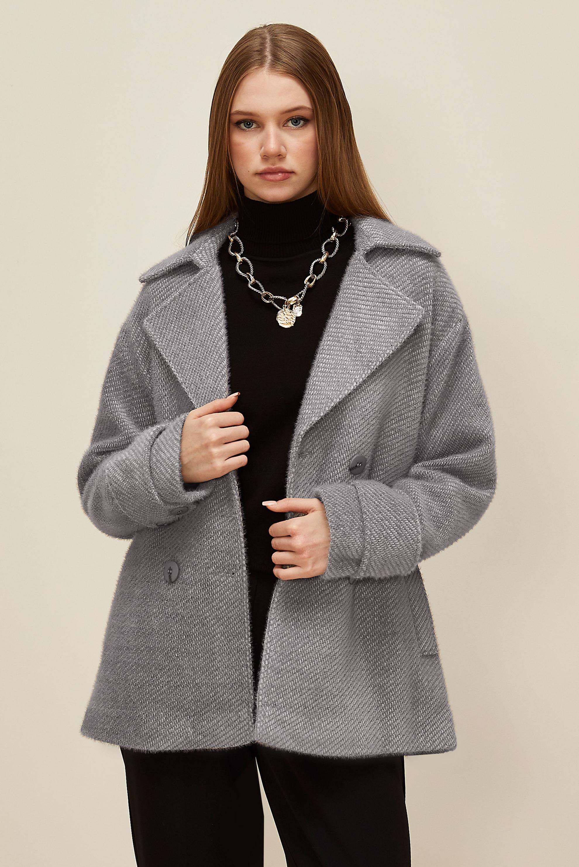 Tesettür giyim GRİ KAŞE KABAN 90618